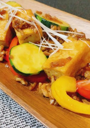 厚揚げと夏野菜そぼろあんかけ-レシピのメイン写真