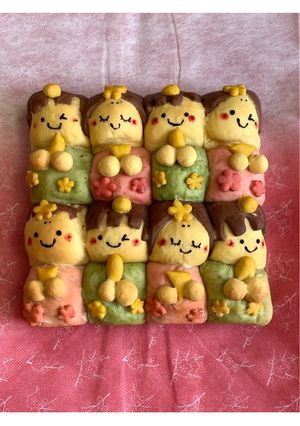 おひなさまのちぎりパン-レシピのメイン写真