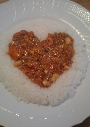 ハート♡印のドライカレー-レシピのメイン写真