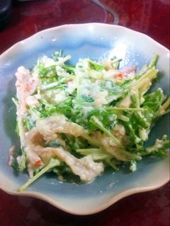 簡単!水菜のマヨ白和えサラダ-レシピのメイン写真