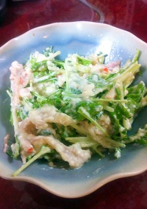 簡単!水菜のマヨ白和えサラダ-レシピのメイン写真