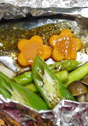 さわらと夏野菜のホイル焼き( ´ー`)ノ-レシピのメイン写真
