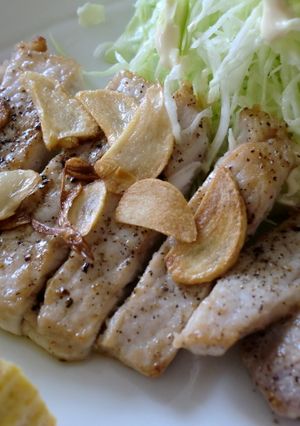 スタミナつきそう〜　豚肉のガーリック焼き-レシピのメイン写真