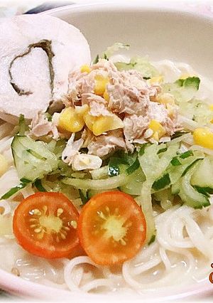 夏にぴったり！冷たい豆乳そうめん-レシピのメイン写真