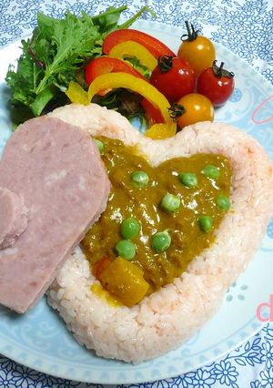 *ハート♡の器deデコカレー*-レシピのメイン写真