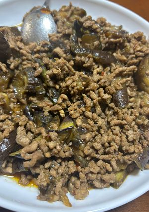 【オカズor酒アテ】ナスとひき肉甘辛炒め-レシピのメイン写真
