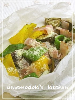 ✿簡単♪ 彩り野菜とベーコンの酒蒸し-レシピのメイン写真