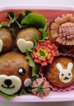 肉巻きおにぎりdeうさぎちゃん♪-レシピのメイン写真