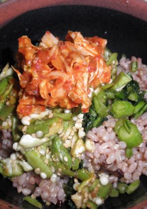 自家製キムチとオクラの青菜醤油漬け丼-レシピのメイン写真