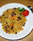 フライパンで作るソース・カレー味ピラフ