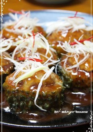 台湾創作料理★ゴーヤの肉詰め甘酢あんかけ-レシピのメイン写真