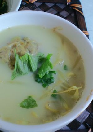 あじ団子入り豆乳カレースープ-レシピのメイン写真