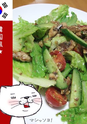 韓国風★いわし味噌煮缶詰のサラダ-レシピのメイン写真