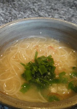 そうめんの味噌汁☆つるぅっ～っと美味しい-レシピのメイン写真