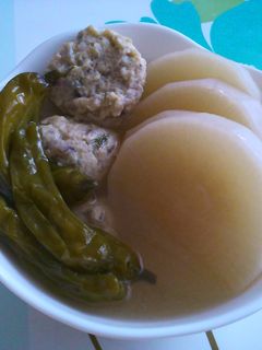 大根とししとうとフワフワつくねの煮物-レシピのメイン写真
