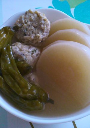 大根とししとうとフワフワつくねの煮物-レシピのメイン写真