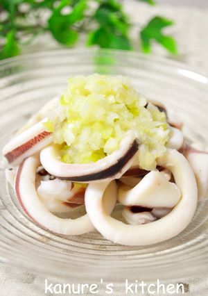 簡単おつまみ　冷たいイカの葱・生姜風味　-レシピのメイン写真