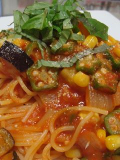 夏野菜のトマトソースパスタ-レシピのメイン写真