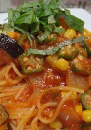 夏野菜のトマトソースパスタ-レシピのメイン写真