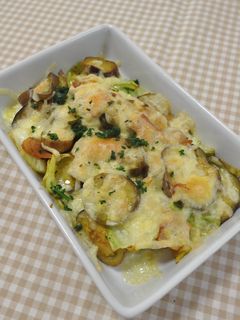 ナスとキャベツのカレーチーズ焼き-レシピのメイン写真