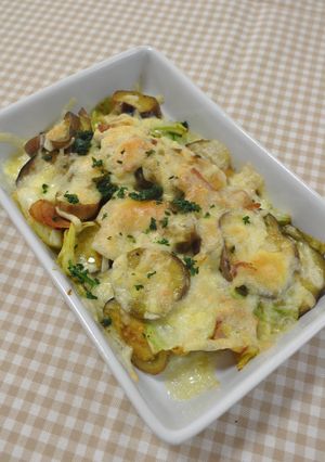 ナスとキャベツのカレーチーズ焼き-レシピのメイン写真