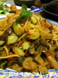 ズッキーニとなすのトマトソーススパゲティ-レシピのメイン写真