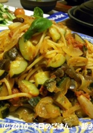 ズッキーニとなすのトマトソーススパゲティ-レシピのメイン写真