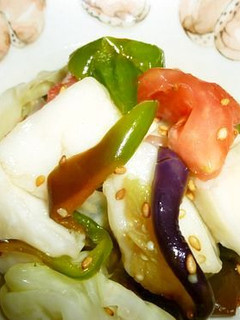 つるるんはんぺんと野菜の辛子酢和え-レシピのメイン写真