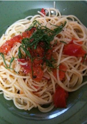 簡単トマトと大葉の冷製パスタ-レシピのメイン写真