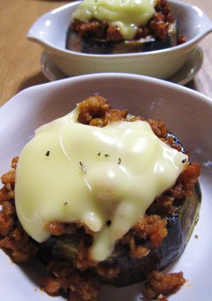 米茄子のピリ辛そぼろチーズ焼き❤-レシピのメイン写真