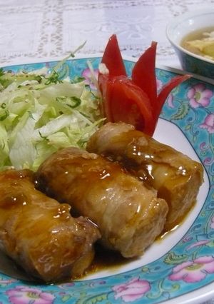 簡単ボリュームUP~中華風厚揚げの肉巻き-レシピのメイン写真