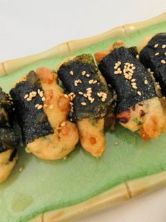 やまと芋とお豆の磯辺揚げ♪シソ入り♪-レシピのメイン写真
