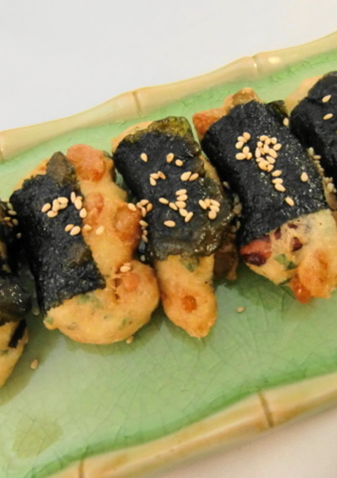 やまと芋とお豆の磯辺揚げ♪シソ入り♪-レシピのメイン写真