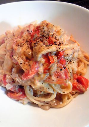 フライパン1つ！牛乳で蟹クリームパスタ。-レシピのメイン写真