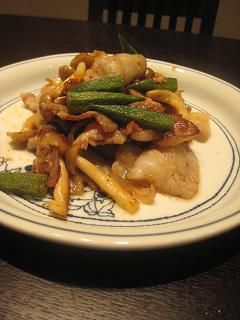 オクラと豚バラキノコの焼肉風-レシピのメイン写真