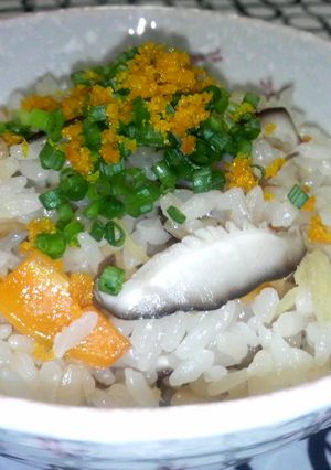 『ｶﾗｽﾐで贅沢!!椎茸の炊き込みご飯』-レシピのメイン写真