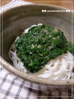 ネバとろ~モロヘイヤのぶっかけ素麺!-レシピのメイン写真