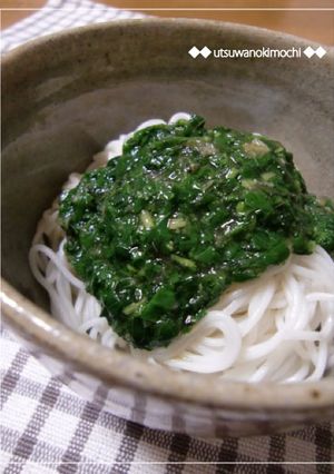 ネバとろ～モロヘイヤのぶっかけ素麺！-レシピのメイン写真