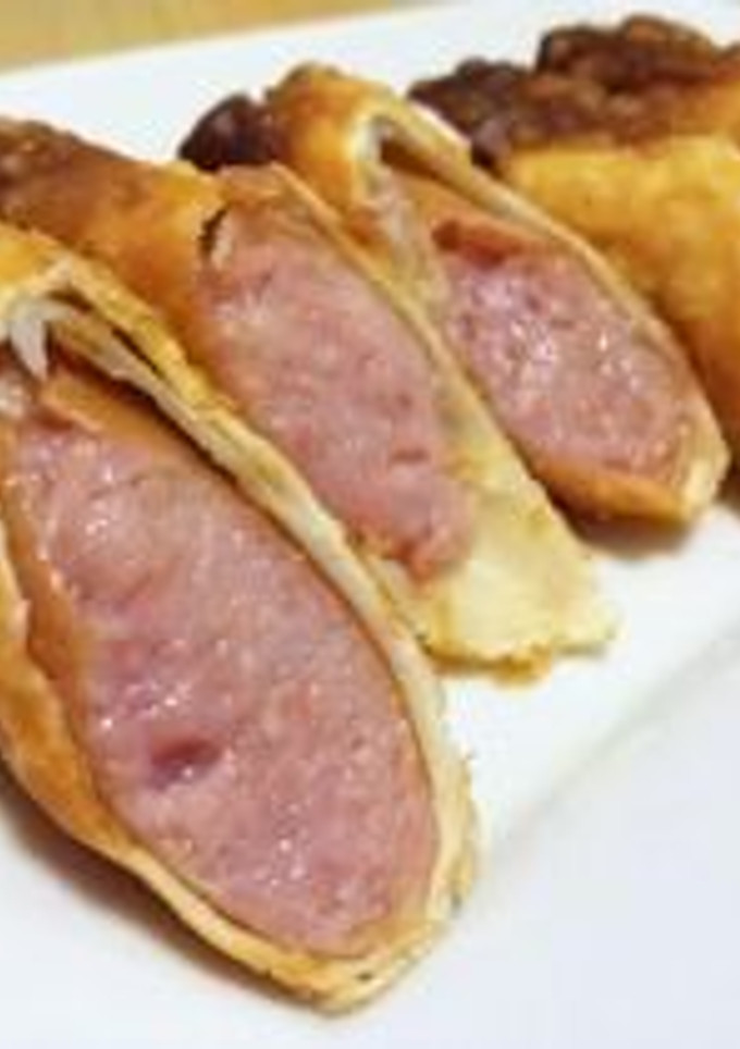 お弁当にも！ウインナーの餃子の皮巻き揚げ-レシピのメイン写真