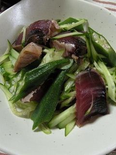 オクラとカツオのたたき和えサラダ-レシピのメイン写真