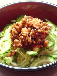 ゴーヤと肉みそのピリ辛冷やしうどん-レシピのメイン写真