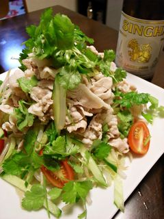 ★タイ風♪パクチー好きの豚しゃぶサラダ★-レシピのメイン写真