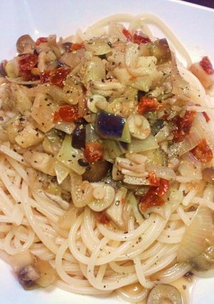 ドライトマトの冷製パスタ-レシピのメイン写真