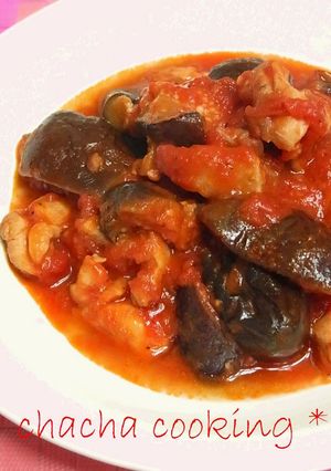 鶏肉と茄子のトマト煮込み-レシピのメイン写真