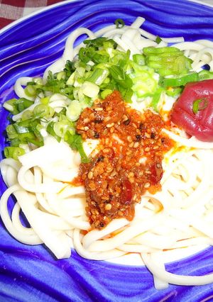 食べるラー油・おくらのぶっかけうどん-レシピのメイン写真