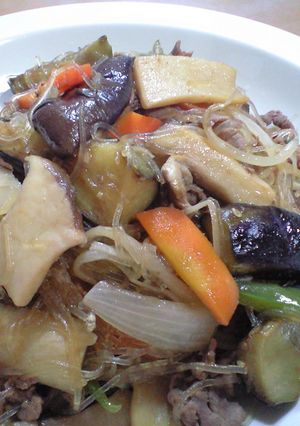 味付け焼肉でコク旨チャプチェ-レシピのメイン写真