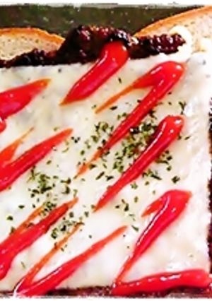 残ったハンバーグのタネを朝食パンに♪-レシピのメイン写真