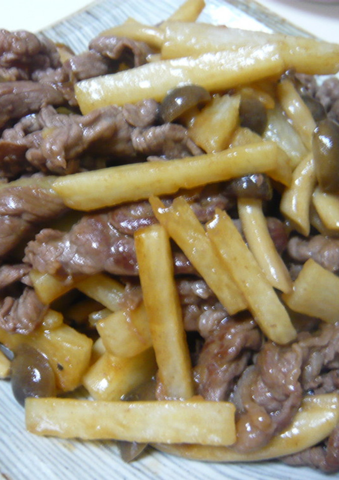 牛肉と長芋のオイスター炒め-レシピのメイン写真