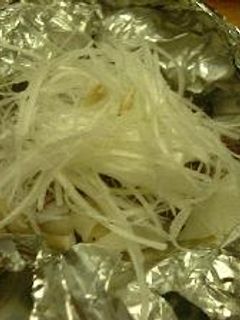 鯛とのホイル焼き白髪ネギとカボス添え-レシピのメイン写真