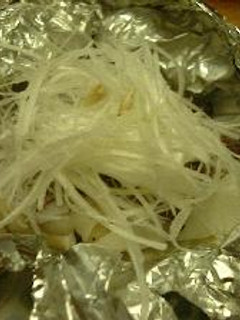 鯛とのホイル焼き白髪ネギとカボス添え-レシピのメイン写真